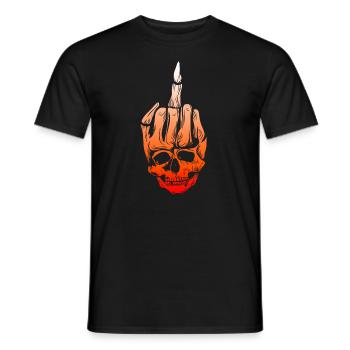 Mittelfinger Stinkefinger Totenkopf Fuck you - Männer T-Shirt - Schwarz - Vorne - AI Model Male 178 light (178cm)