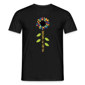 Tu es mon rayon de soleil - Autisme de tournesol - T-shirt homme - noir - Devant - AI Model Male 178 light (178cm)