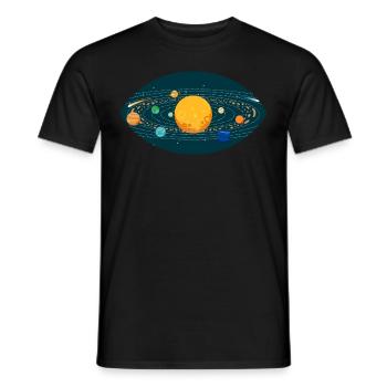 Planètes système solaire soleil oeil terre espace - T-shirt homme - noir - Devant - AI Model Male 178 light (178cm)