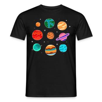 Système solaire avec les planètes Univers du système solaire - T-shirt homme - noir - Devant - AI Model Male 178 light (178cm)
