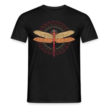Dragonfly Insect Circle Logo Vintage Retro - Men's T-Shirt - black - Front - AI Model Male 178 light (178cm)