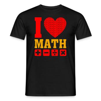 I love Math - I love math Math Heart Love - Men's T-Shirt - black - Front - AI Model Male 178 light (178cm)