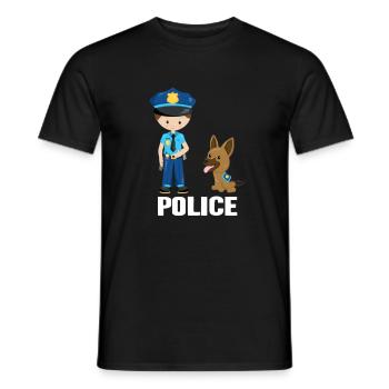 police - T-shirt homme - noir - Devant - AI Model Male 178 light (178cm)