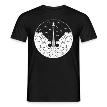 Univers spatial de lancement de fusée sur les planètes - T-shirt homme - noir - Devant - AI Model Male 178 light (178cm)