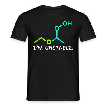 Oh oh je suis instable - blague chimiste chimiste amusant - T-shirt homme - noir - Devant - AI Model Male 178 light (178cm)