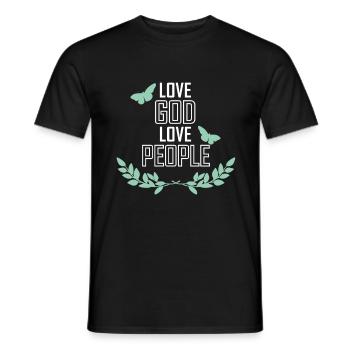 Love God Love People Bible Chrétienne - T-shirt homme - noir - Devant - AI Model Male 178 light (178cm)