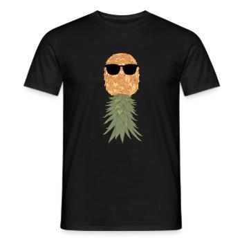 Ananas mit Bart - Männer T-Shirt - Schwarz - Vorne - AI Model Male 178 light (178cm)