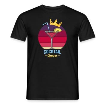 Cocktail Queen Party Hard avec Couronne Cosmopolitan - T-shirt homme - noir - Devant - AI Model Male 178 light (178cm)