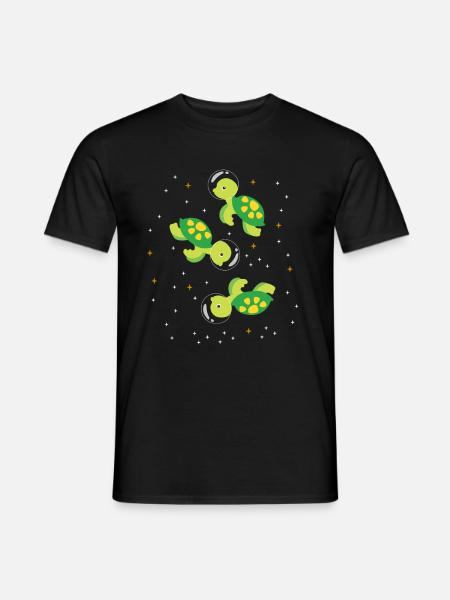 Turtle astronaut outer space - Men's T-Shirt - black