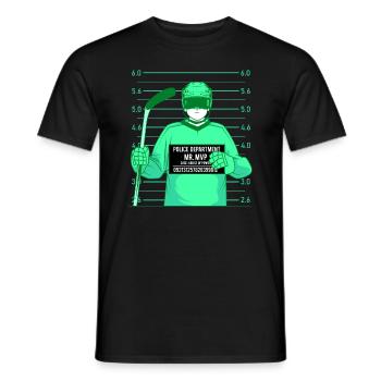 Eishockey Hockey Schlittschuh - Männer T-Shirt - Schwarz - Vorne - AI Model Male 178 light (178cm)