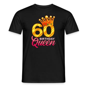 60th birthday queen birthday party - Men's T-Shirt - black - Front - AI Model Male 178 light (178cm)