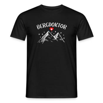 Bergdoktor Berg Apres Ski Skifahren Geschenk - Männer T-Shirt - Schwarz - Vorne - AI Model Male 178 light (178cm)