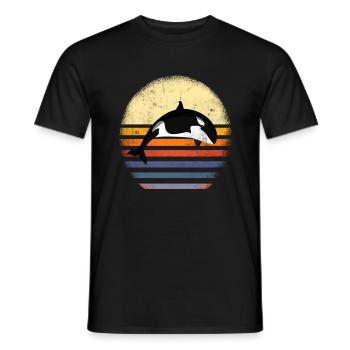 Orcas Killerwale Tierschutz Schwertwale Geschenk - Männer T-Shirt - Schwarz - Vorne - AI Model Male 178 light (178cm)