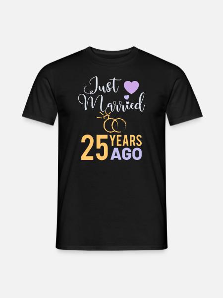 25 years married silver wedding anniversary - Men's T-Shirt - black