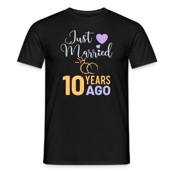 10 Years Married Wedding Anniversary Marriage Gift - Men's T-Shirt - black - Front - AI Model Male 178 light (178cm)