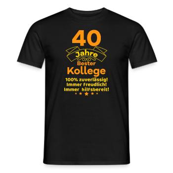 40 Jahre bester Kollege Dienstjubiläum Geschenk - Männer T-Shirt - Schwarz - Vorne - AI Model Male 178 light (178cm)
