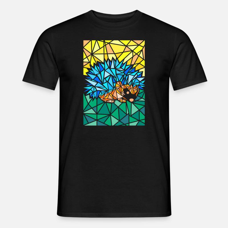 Igel Polygon Abstrakte Kunst - Männer T-Shirt - Schwarz