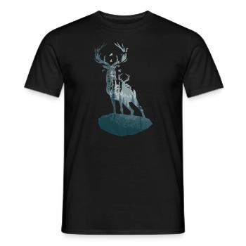 Cerf cerf silhouette conception animale - T-shirt homme - noir - Devant - AI Model Male 178 light (178cm)
