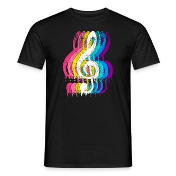 Musician clef treble clef music - Men's T-Shirt - black - Front - AI Model Male 178 light (178cm)