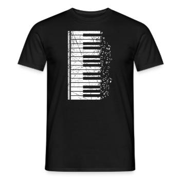 Keyboard piano piano music musical notes gift - Men's T-Shirt - black - Front - AI Model Male 178 light (178cm)