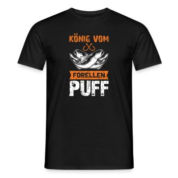 König vom Forellenpuff Angler Forellen Geschenk - Männer T-Shirt - Schwarz - Vorne - AI Model Male 178 light (178cm)