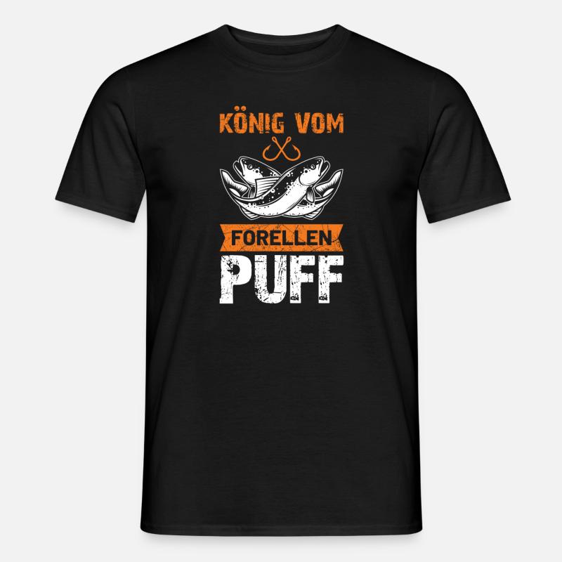König vom Forellenpuff Angler Forellen Geschenk - Männer T-Shirt - Schwarz