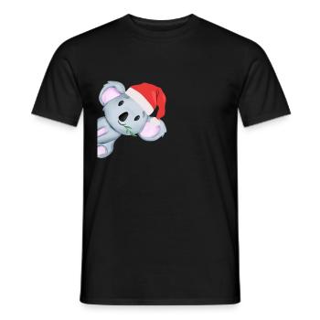 Koala Weihnachten Weihnachtsmütze - Männer T-Shirt - Schwarz - Vorne - AI Model Male 178 light (178cm)