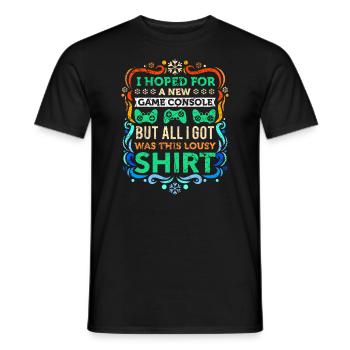 Irony Ugly Christmas Gamer Gaming Gift - Men's T-Shirt - black - Front - AI Model Male 178 light (178cm)
