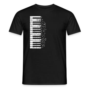 Cadeau de musique asymétrique de joueur de clavier de piano - T-shirt homme - noir - Devant - AI Model Male 178 light (178cm)
