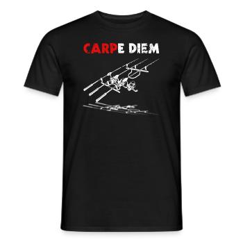 Karpfen angeln Karpfenangler Spruch Carpe Diem - Männer T-Shirt - Schwarz - Vorne - AI Model Male 178 light (178cm)