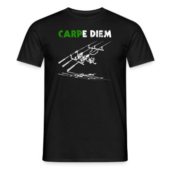 Carpe Diem Karpfen Angeln Karpfenangler Geschenk - Männer T-Shirt - Schwarz - Vorne - AI Model Male 178 light (178cm)