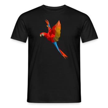 Perroquet tropical oiseau polygone perroquet propriétaire - T-shirt homme - noir - Devant - AI Model Male 178 light (178cm)