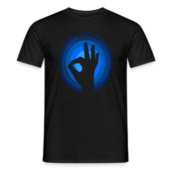 OK Handzeichen Taucher Taucherschein Geschenk - Männer T-Shirt - Schwarz - Vorne - AI Model Male 178 light (178cm)