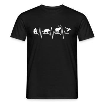 Battement de coeur chasse saison de chasse au cerf de sanglier - T-shirt homme - noir - Devant - AI Model Male 178 light (178cm)