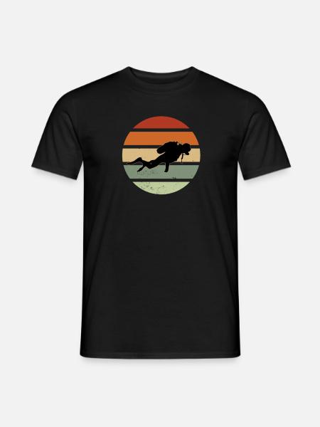 Taucher Silhouette Tauch Design Geschenk Scuba - Männer T-Shirt - Schwarz