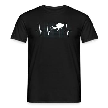 Cadeau de pouls de rythme cardiaque de plongeur - T-shirt homme - noir - Devant - AI Model Male 178 light (178cm)