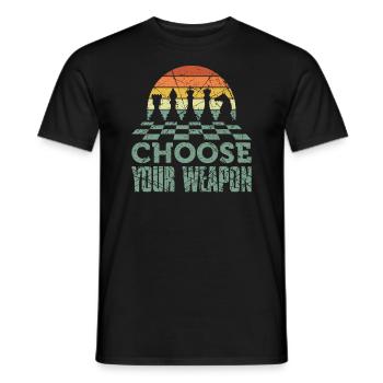 Joueur d'échecs rétro cadeau d'échecs - T-shirt homme - noir - Devant - AI Model Male 178 light (178cm)