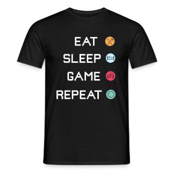 Eat Sleep Game Repeat - Jeux vidéo gaming - T-shirt homme - noir - Devant - AI Model Male 178 light (178cm)