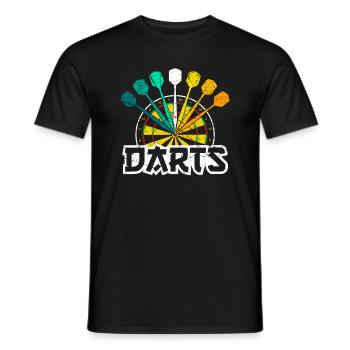 Retro dart dart player design dart gift - Men's T-Shirt - black - Front - AI Model Male 178 light (178cm)