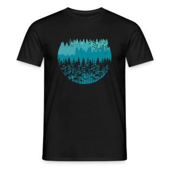 Wald Bäume Natur Wandern Wanderurlaub Geschenk - Männer T-Shirt - Schwarz - Vorne - AI Model Male 178 light (178cm)