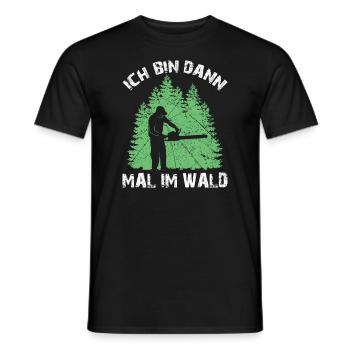 Ich bin dann mal im Wald Fichte Tanne Kettensägen - Männer T-Shirt - Schwarz - Vorne - AI Model Male 178 light (178cm)