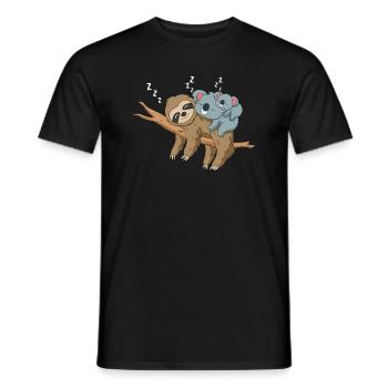 Cadeau de paresse koala mignon endormi - T-shirt homme - noir - Devant - AI Model Male 178 light (178cm)
