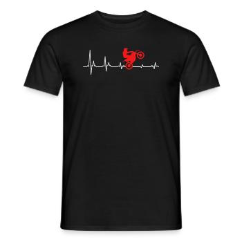 Cadeau de motocycliste Heartbeat motocross - T-shirt homme - noir - Devant - AI Model Male 178 light (178cm)