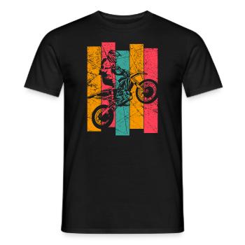 Vintage motocross enduro motorcyclist men - Men's T-Shirt - black - Front - AI Model Male 178 light (178cm)