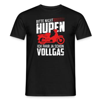 Bitte nicht hupen fahr schon Vollgas Moped Spruch - Männer T-Shirt - Schwarz - Vorne - AI Model Male 178 light (178cm)