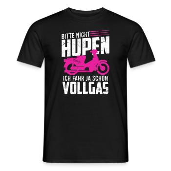 Mofa Moped Spruch bitte nicht hupen fahre Vollgas - Männer T-Shirt - Schwarz - Vorne - AI Model Male 178 light (178cm)