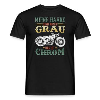 Motorradfahrer Graue Haare Spruch Vintage Geschenk - Männer T-Shirt - Schwarz - Vorne - AI Model Male 178 light (178cm)