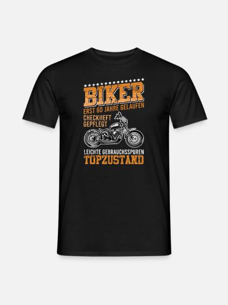 Motorradfahrer 60 Jahre Geburtstag Topzustand - Männer T-Shirt - Schwarz