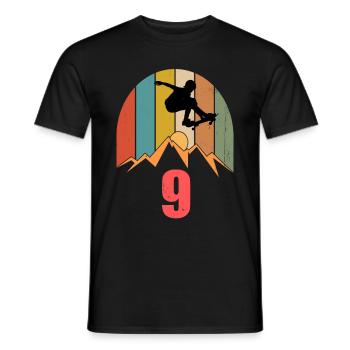 9. Geburtstag Skateboard Junge Longboarder - Männer T-Shirt - Schwarz - Vorne - AI Model Male 178 light (178cm)