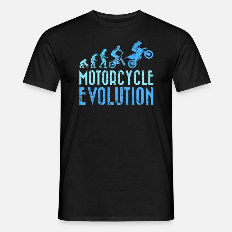 Motorradfahrer Evolution Mensch Entwicklung - Männer T-Shirt - Schwarz
